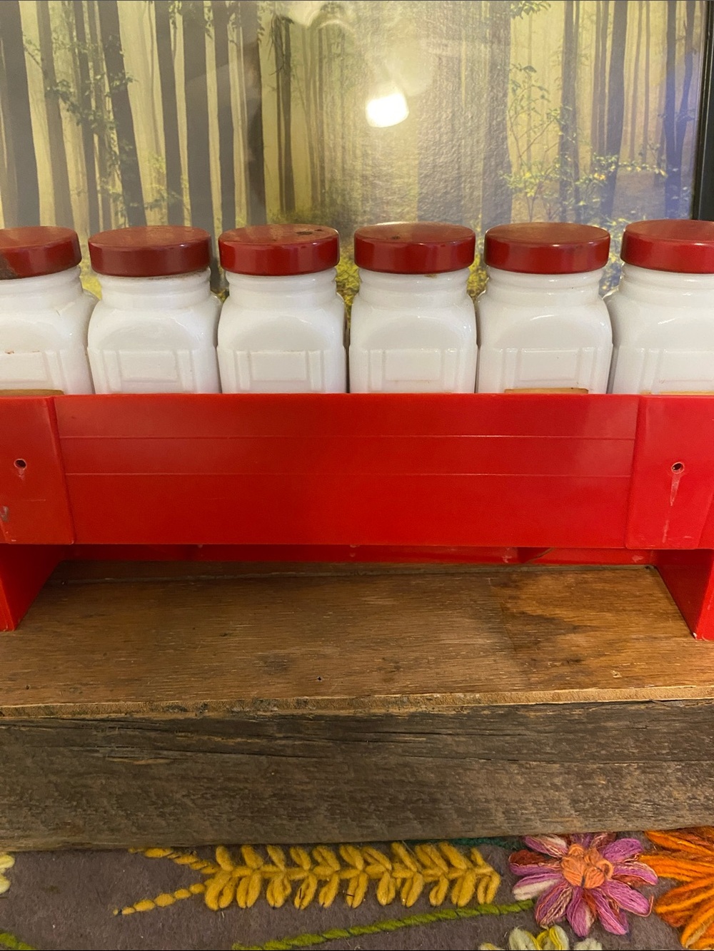 Griffiths Vintage White Spice Jars with Red Lids - Full 12-Piece Set - Picture 7 of 8